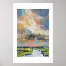 Nuvens Sobre Pintura de Pântano / Artista Larry Le