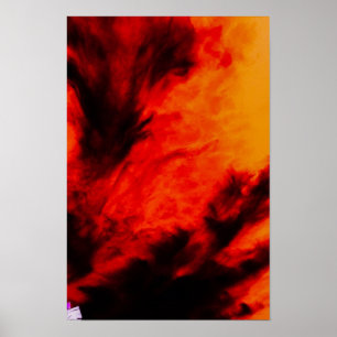 Póster Nuvens Wispy - laranja