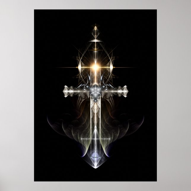 Poster NWGBL - Arte Fractal Cruzada de Anjo Celestial (Frente)