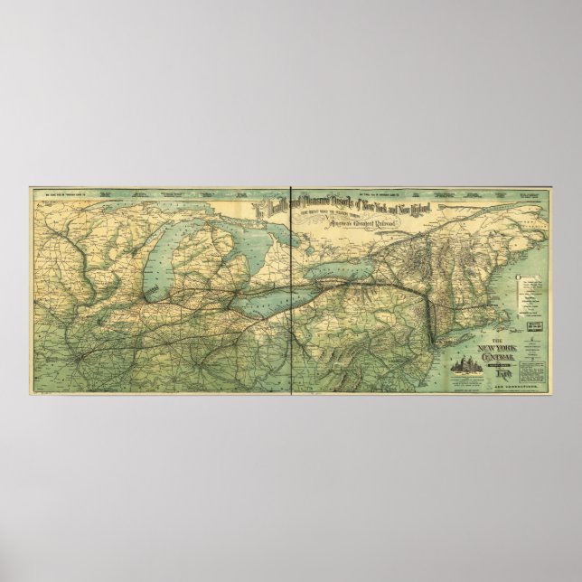 Póster NY Central e Rio Hudson RR (Frente)