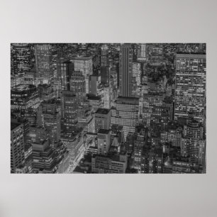 Póster NYC Black White Nova Iorque Skyline