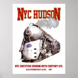 Poster NYC Dreyfuss Hudson Loco. Século 20 Limitado