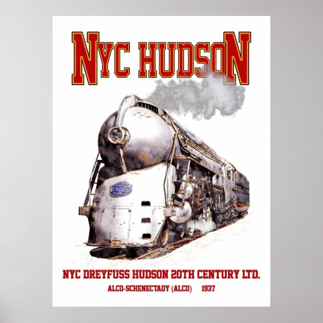 Poster NYC Dreyfuss Hudson Loco. Século 20 Limitado (Frente)