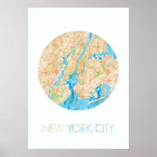 Póster NYC em Watercolor