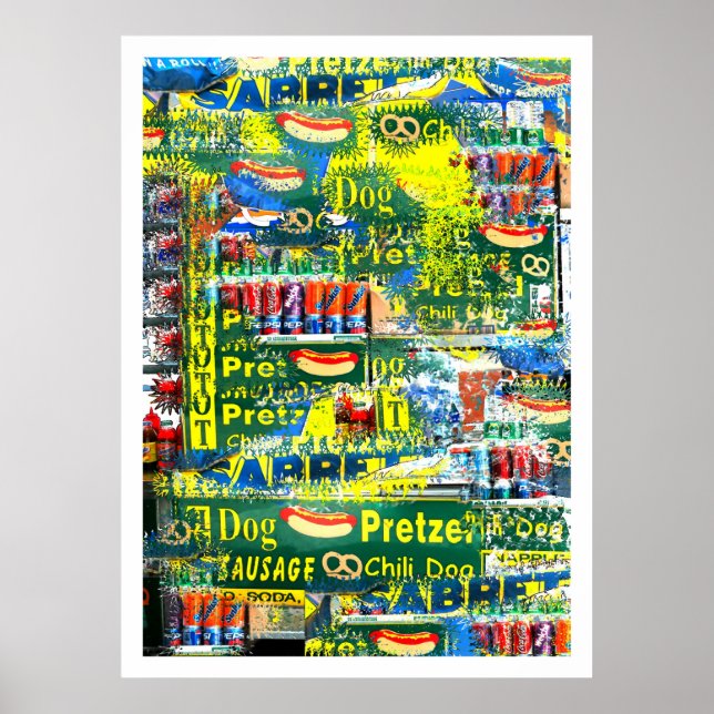 Póster "NYC Hot Dogs" por Urban59 Studio (Frente)