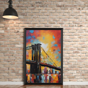 Poster NYC no Sunset Abstrato desemoldurado