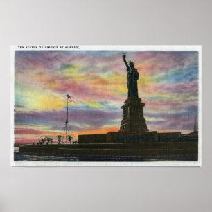Poster NYC, Nova YorkVista do Sol da Estátua da Liberdade