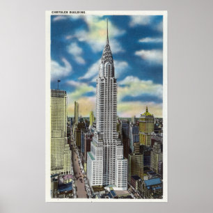 Póster NYC, opinião nova de YorkExterior de Chrysler