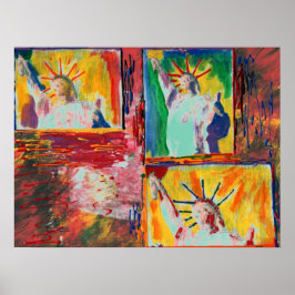 Póster NYC original Pintura 9-11 estátua da liberdade