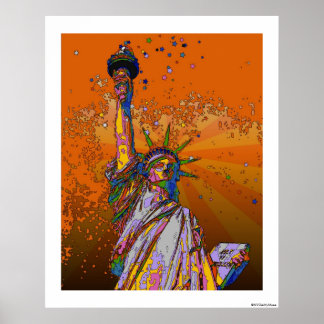 Póster NYC Psicodélico: Estátua da Liberdade 001
