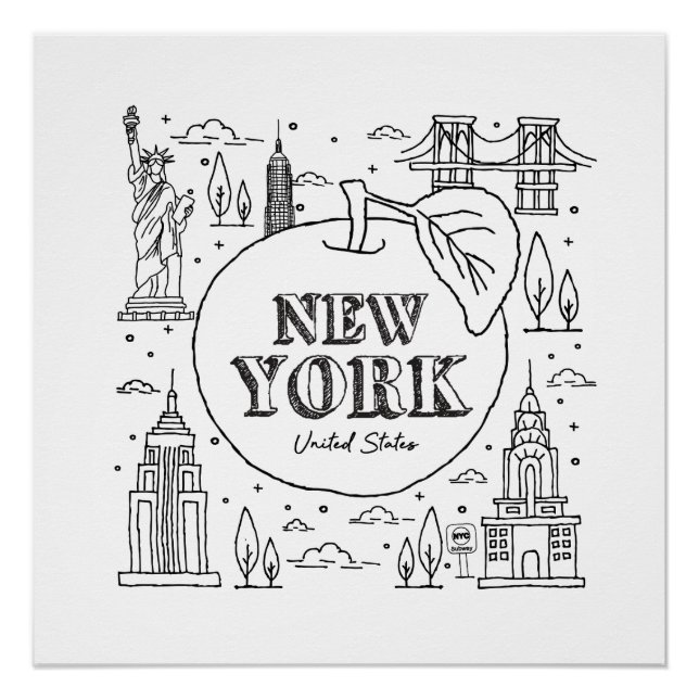 Póster NYE New York Vacations Souvenirs NYC Gift (Frente)