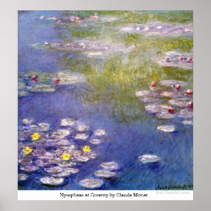 Poster Nympheas em Giverny por Claude Monet