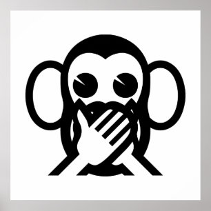 Póster O 言わざる sábio de Iwazaru de 3 macacos não