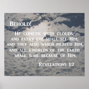 Póster O 1:7 da revelação Behold, ele cometh com nuvens