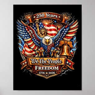 Poster O 250º aniversário do povo patriota americano 4º