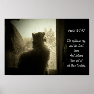 Póster O 34:17 do SENHOR Ouvir-Salmo