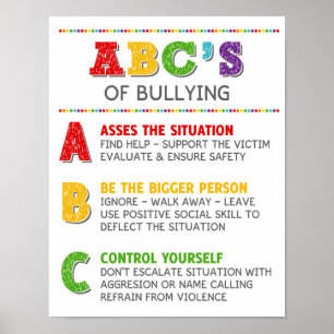 Poster O ABC da Campanha Anti Bully na Sala de Aula de Bu