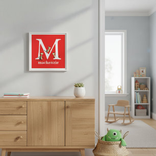 Poster O ABC do Dr. Seuss: Letra M - Branco Adicione se