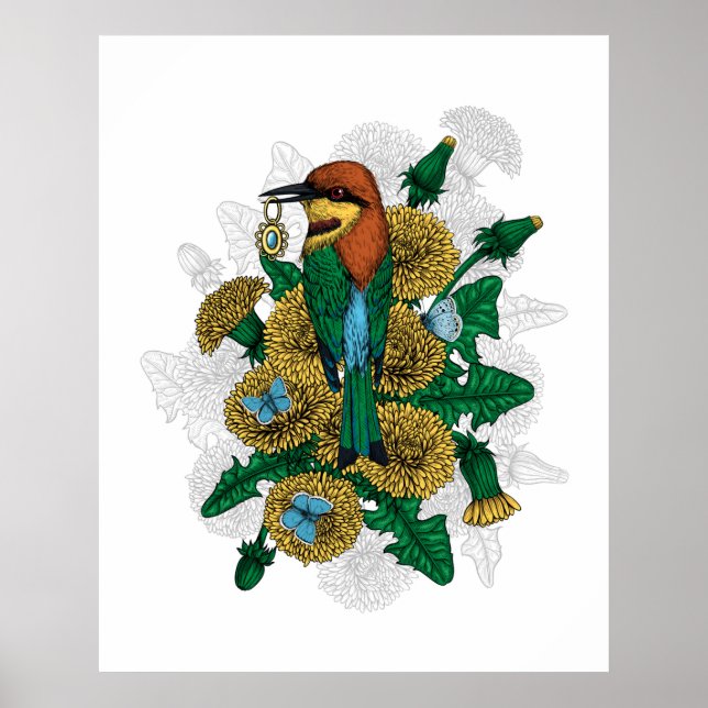 Poster O abelharuco com o pingente dourado (Frente)
