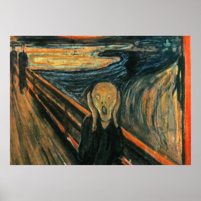 Póster O Abstrato de Arte Moderna do Gritar Munch (Frente)