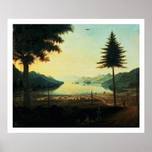Póster O acampamento no lago George, New York, 1759 (óle