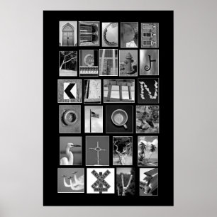 Póster O alfabeto mostrando as letras de imagem
