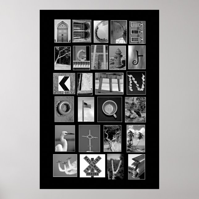 Póster O alfabeto mostrando as letras de imagem (Frente)