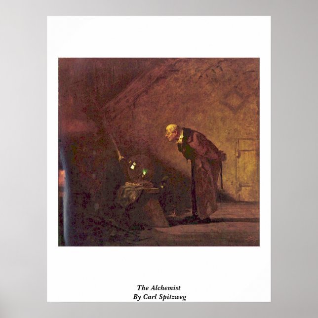Póster O Alquimista De Carl Spitzweg (Frente)