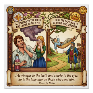 Póster O Alto Custo da Preguiça - Provérbios 10:26