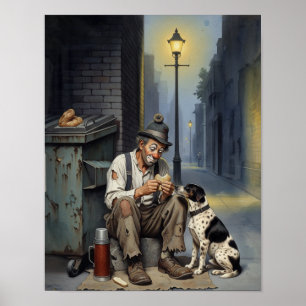 Poster O Amigo Sem-Abrigo Palhaço Com Cachorro