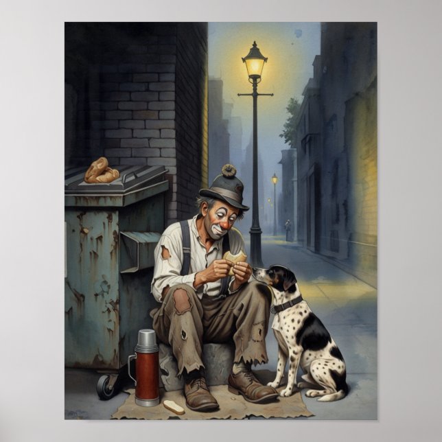 Poster O Amigo Sem-Abrigo Palhaço Com Cachorro (Frente)