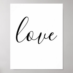 Poster O Amor À Tipografia: Preto E Branco Minimalista