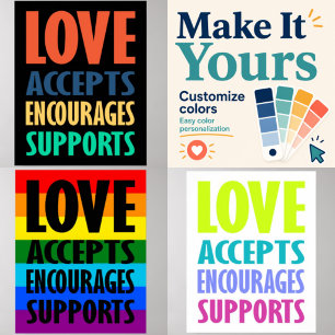 Poster O Amor Aceita uma Tipografia Moderna e Ousada