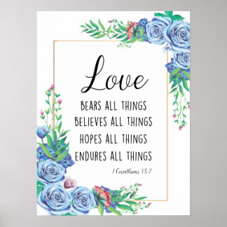 Poster O amor carrega todas as coisas Bíblia verso cristã