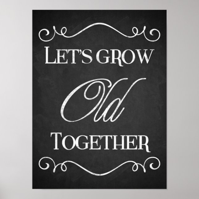 Póster O amor cita o Namorados de arte do quadro-negro da (Frente)