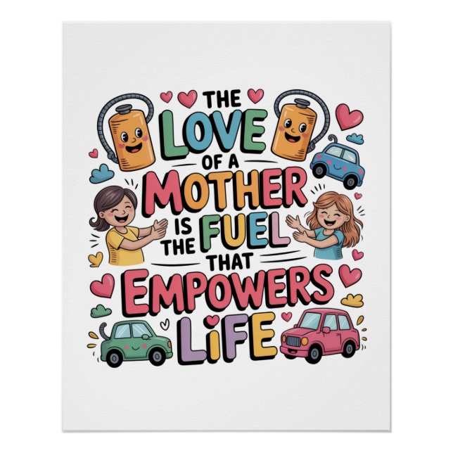 Póster O Amor Da Mãe É O Combustível Que Dá Poder À Vida (Frente)