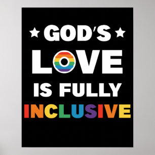 Poster O Amor de Deus é Totalmente Inclusivo Mês do Orgul