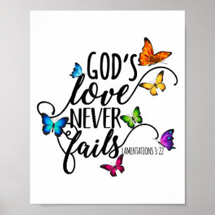 Poster O Amor de Deus Nunca Falha - Arte de Borboleta - R