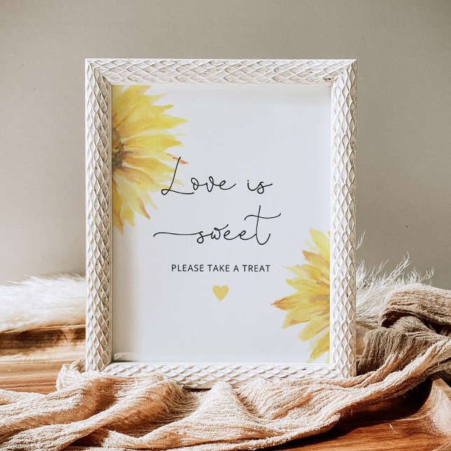 Poster O amor de girassol é doce, aproveite um petisco (Criador carregado)