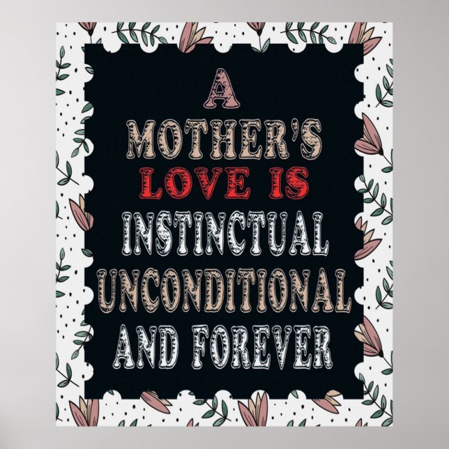 Poster O amor de uma mãe é instintivo e incondicional (Frente)