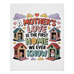 Póster O Amor de uma Mãe É o Primeiro Lar Que Já Conhecem