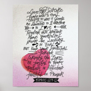Poster O amor deve ser sincero Versículo da Bíblia do Dia