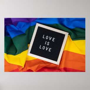 Poster O amor é amor citações LGBTQ Rainbow Flag Count