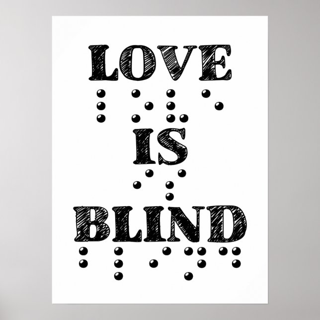 Poster O Amor É Cego Braille (Frente)
