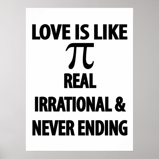 Poster O amor é como Pi Real Irracional e Nunca Acabar (Frente)