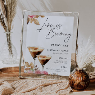 Poster O amor é criar o sinal de Bar de Espresso Martini