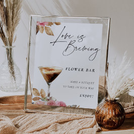 Poster O amor é criar sinal de Bar de flor Espresso Marti
