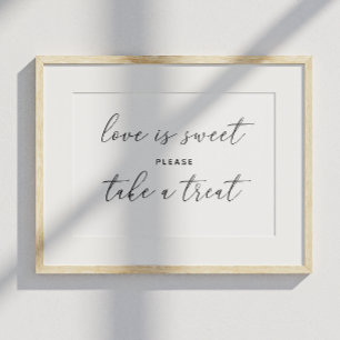 Poster O amor é doce. Casamento preto e branco