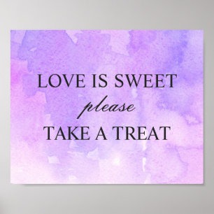 Poster O amor é doce, é doce. Casamento lilás roxo