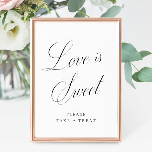 Poster O amor é doce elegância vintage em letra de forma